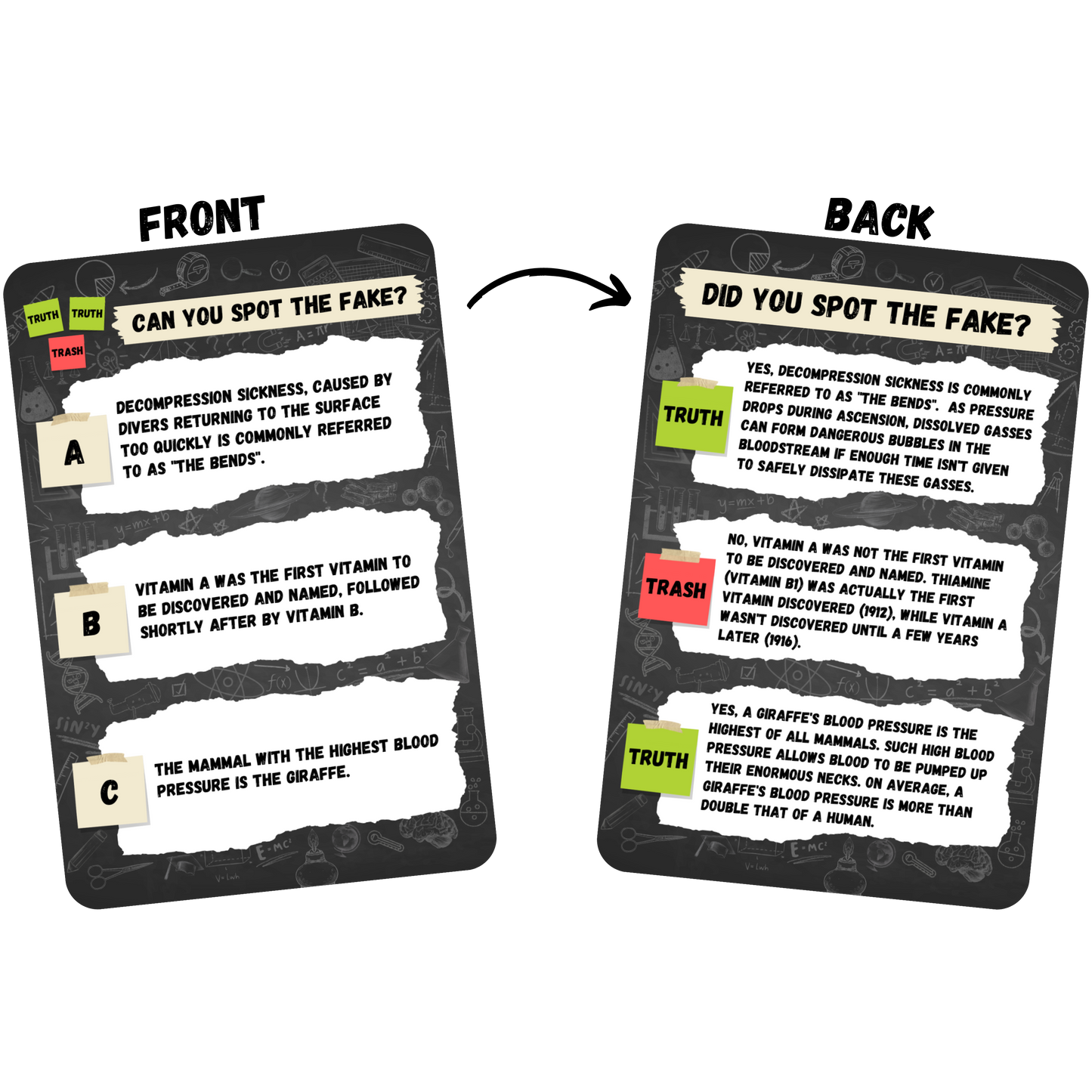 2 Truths & Trash - Science Trivia Pack